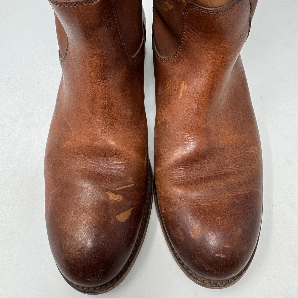 Frye Melissa‎ Button Riding Boots Extended Calf Mahogany Leather Women's 8.5 B - Picture 6 of 11